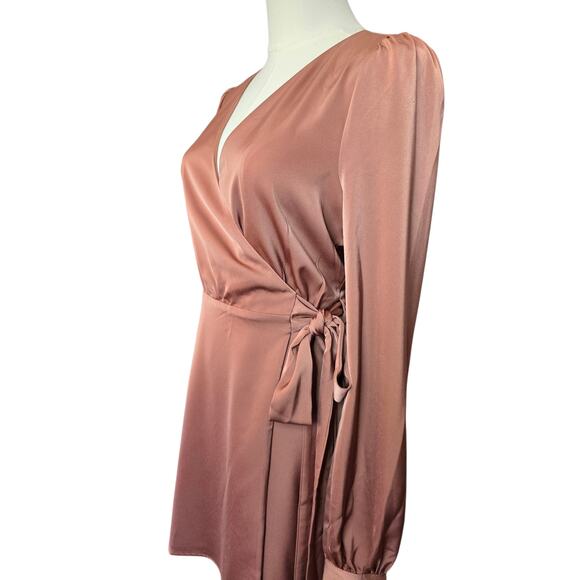 NBD Silky Mauve Wrap Dress - Picture 5 of 9